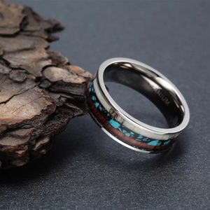 Titanium deer antler ring